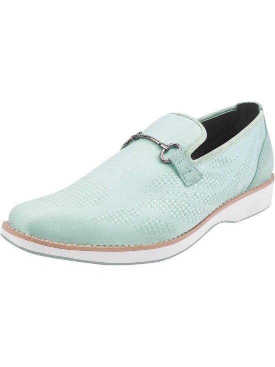 LIBERTYZENO Men\'s Sage Canvas Textile Suede Leather Loafer Tuxedo Slip On Shoes main image 2
